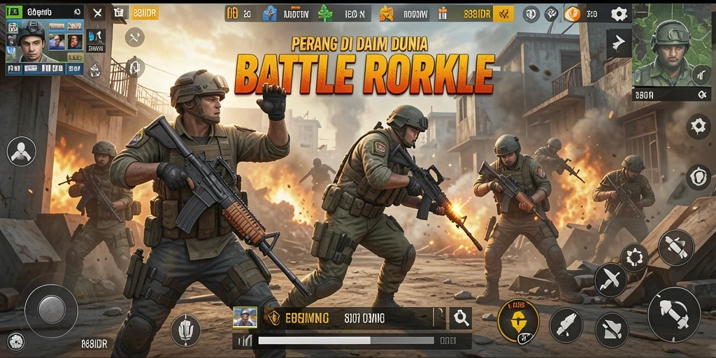 Screenshot 88IDR menampilkan aksi epik dalam pertempuran Battle Royale.