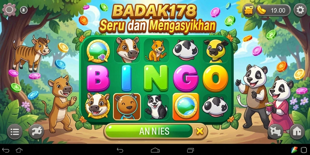 Tampilan seru permainan Bingo di BADAK178 dengan interaksi pemain.