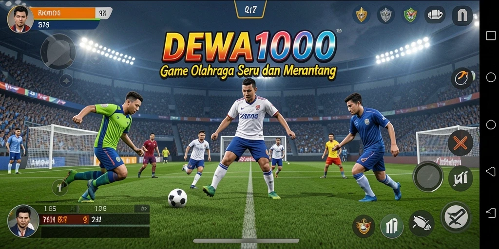 Tampilan gameplay seru di DEWA1000 dengan aksi olahraga nyata.