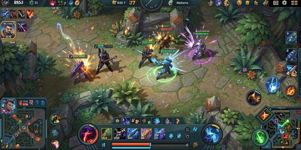Tampilan gameplay seru dari FORWIN77 yang penuh aksi MOBA.