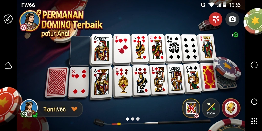 Tampilan gameplay seru dari FW66 saat bermain Domino.