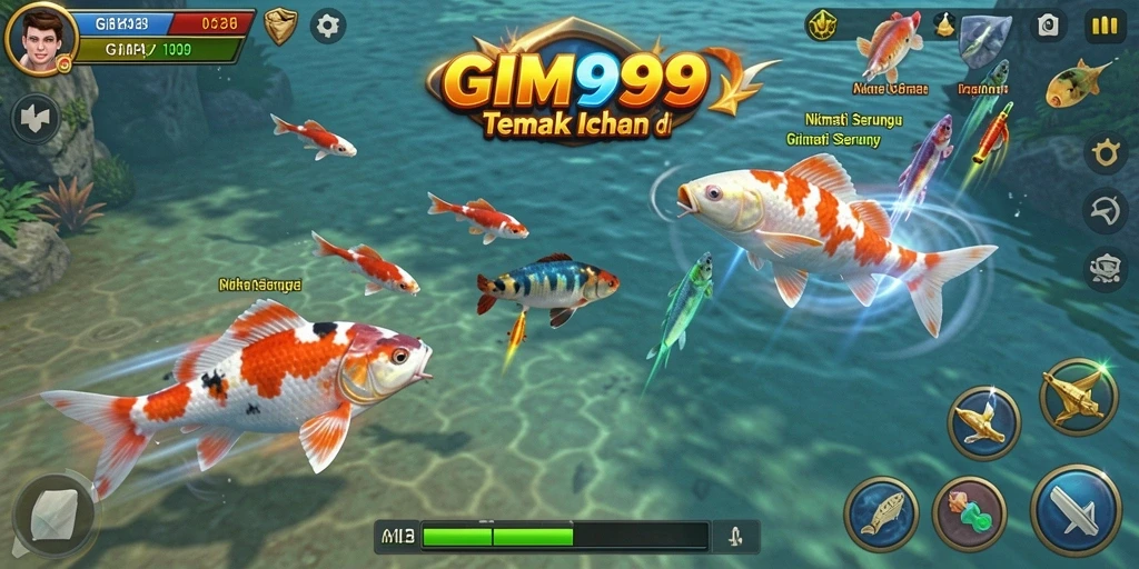 Tampilan gameplay menarik dari GIM999 dengan aksi tembak ikan yang seru.
