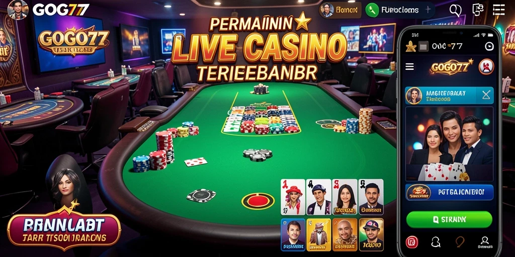 Gameplay GOGO77 menampilkan dealer langsung dan suasana kasino yang autentik.