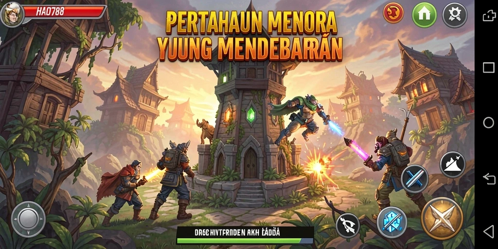 Tampilan gameplay HAO788 yang mendebarkan di arena Tower Defense.