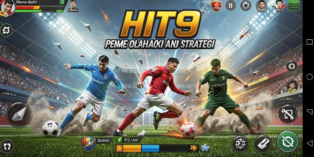 Tampilan gameplay HIT9 dengan aksi mendebarkan di arena olahraga.
