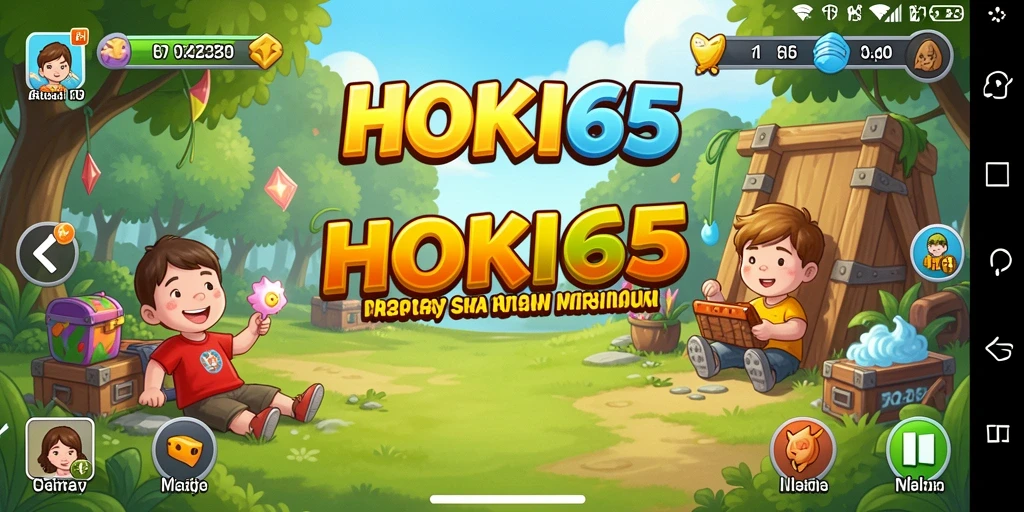 Tampilan gameplay HOKI65 yang penuh warna dan menarik.