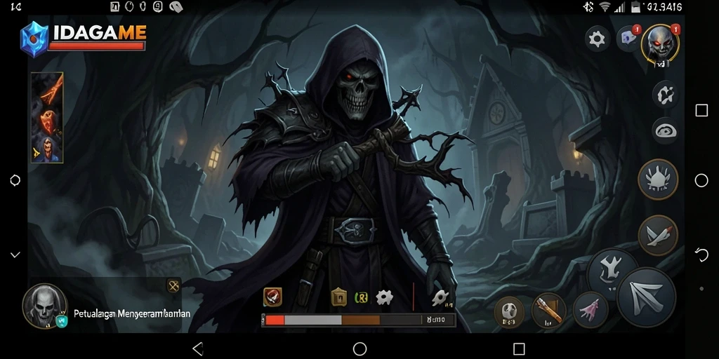 Tampilan gameplay menegangkan IDAGAME dengan suasana Horror yang mencekam.