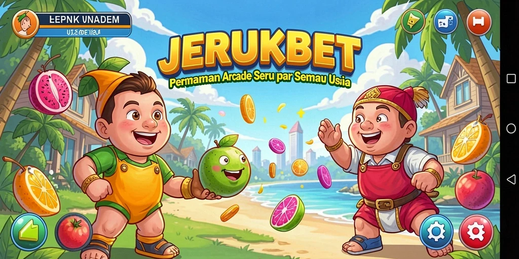 Screenshot utama JERUKBET menampilkan aksi gameplay yang penuh warna.
