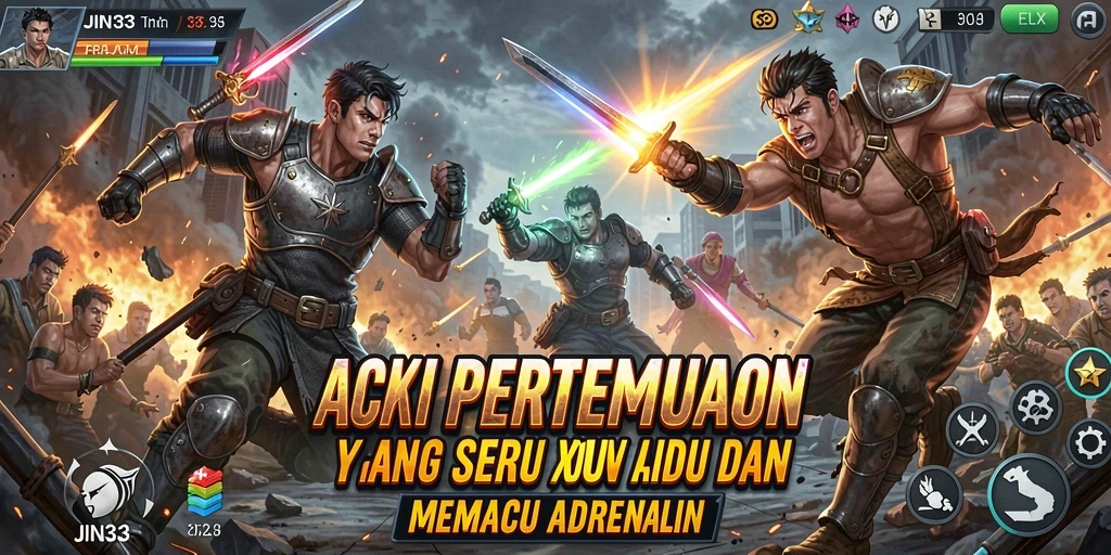 Tangkapan layar dari gameplay JIN33 yang menampilkan aksi seru di arena pertempuran.
