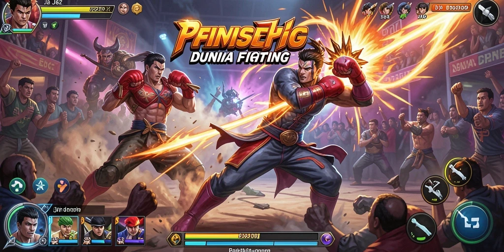 Tampilan seru gameplay pertarungan karakter di JJ62.