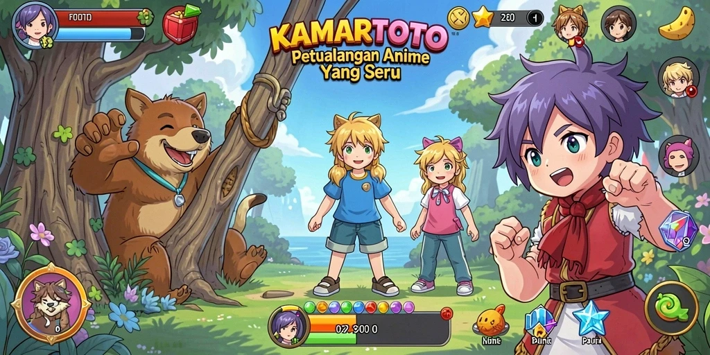 Tangkapan layar gameplay KAMARTOTO yang menampilkan aksi petualangan Anime.
