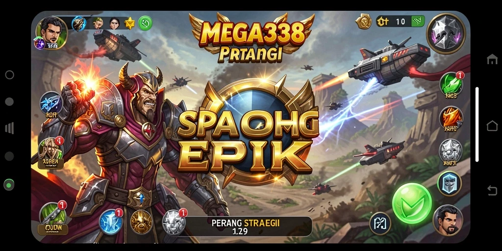 Tampilan gameplay MEGA338 dengan strategi pertempuran yang intens.