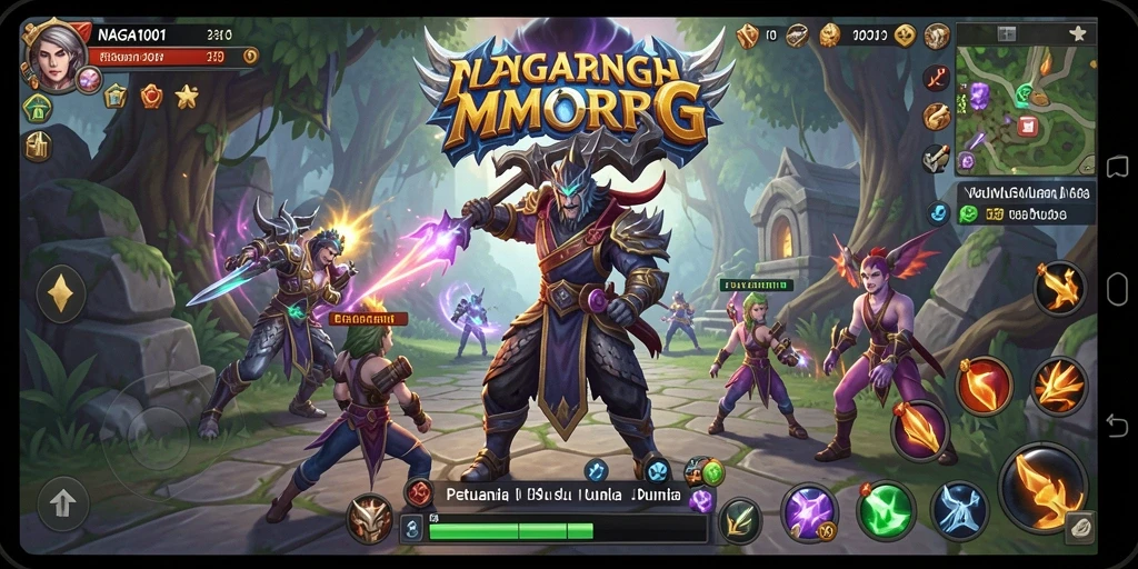 Tampilan gameplay <strong>NAGA1001</strong> yang menakjubkan dalam petualangan MMORPG.