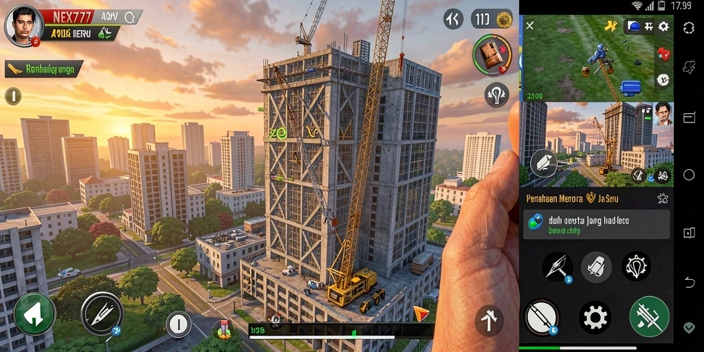 Screenshot gameplay NEX777 menampilkan aksi menara pertahanan melawan gelombang musuh.