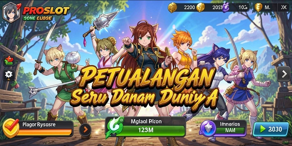 Tampilan seru dari gameplay Anime yang penuh warna.