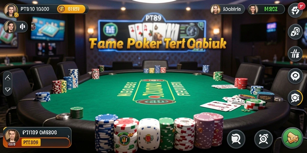 Screenshot gameplay PT89 menampilkan aksi seru permainan Poker.