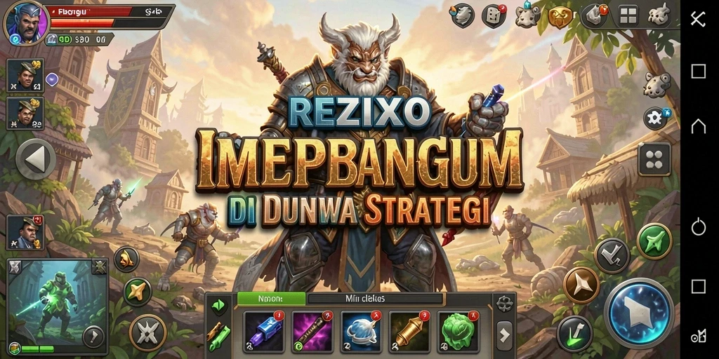 Tampilan gameplay <strong>REZIXO</strong> menampilkan strategi membangun kota yang mendalam.