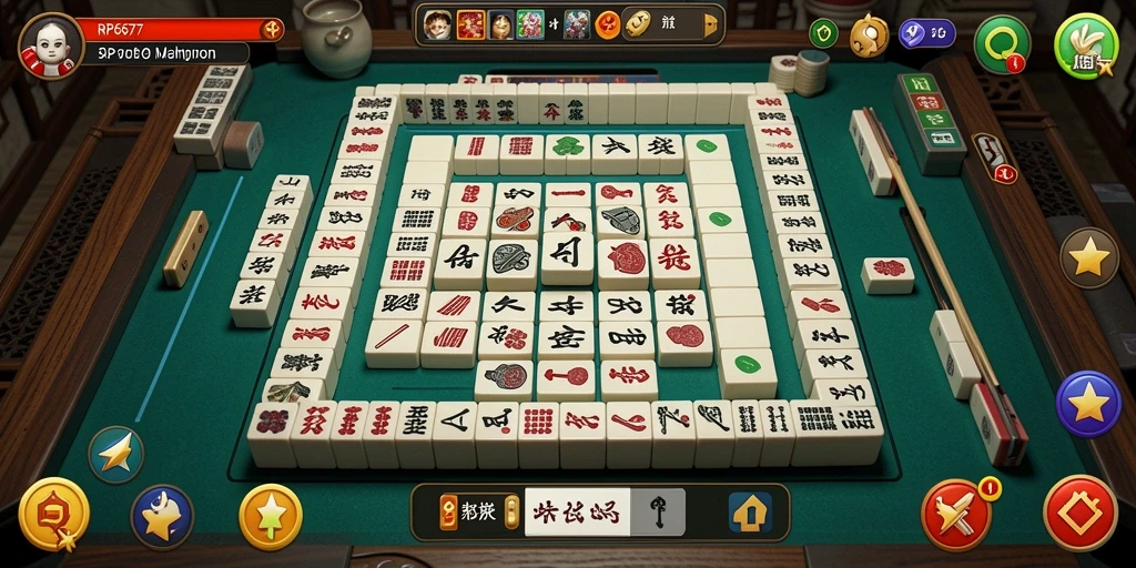 Tampilan gameplay seru dari RP6677 yang penuh tantangan Mahjong.