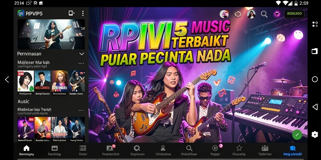 Tampilan gameplay RPVIP5 yang menampilkan tantangan musik interaktif.