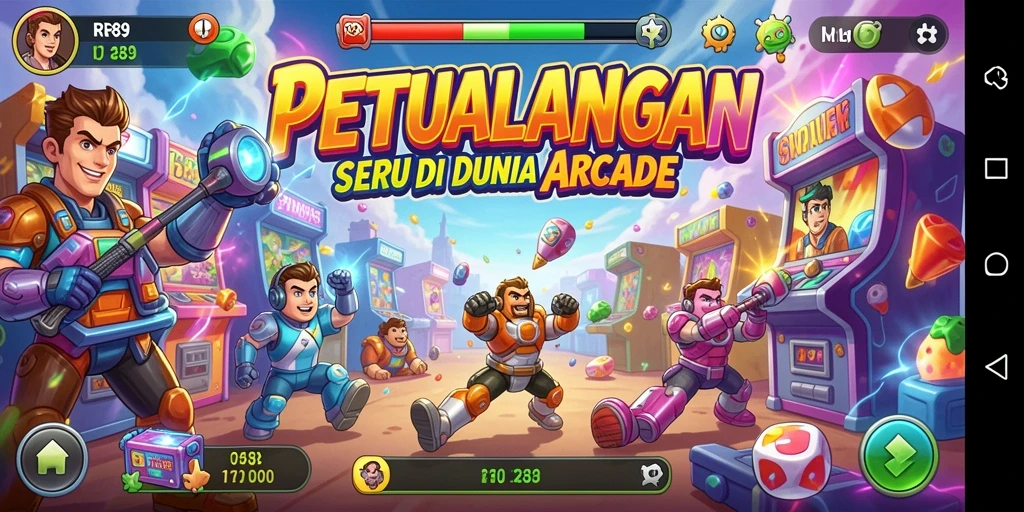 Gameplay seru RR89 dengan karakter dan level menantang.
