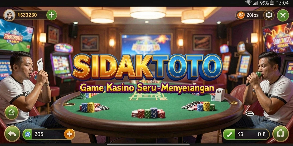 Screenshot gameplay SIDAKTOTO yang menunjukkan suasana kasino yang nyata.