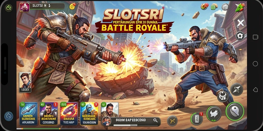 SLOTSRI menampilkan gameplay Battle Royale yang menegangkan dan seru.