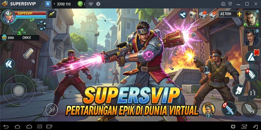 Tampilan gameplay pertarungan di <strong>SUPERSVIP</strong> dengan karakter yang menampilkan serangan menarik.